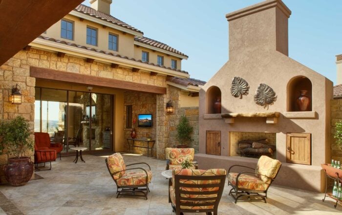 Contemporary 5911 - Courtyard with Outdoor Fireplace