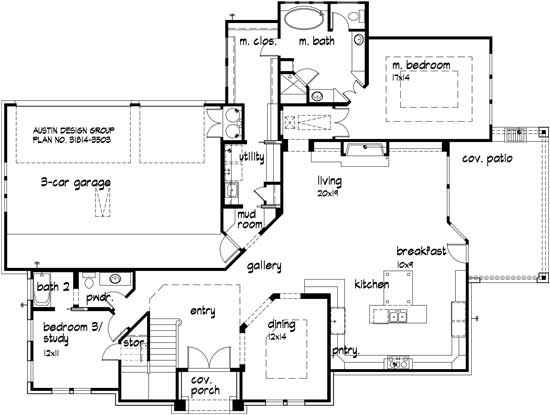 3555 Texas Hill Country Contemporary Floorplan 1st Floor Thumbnail