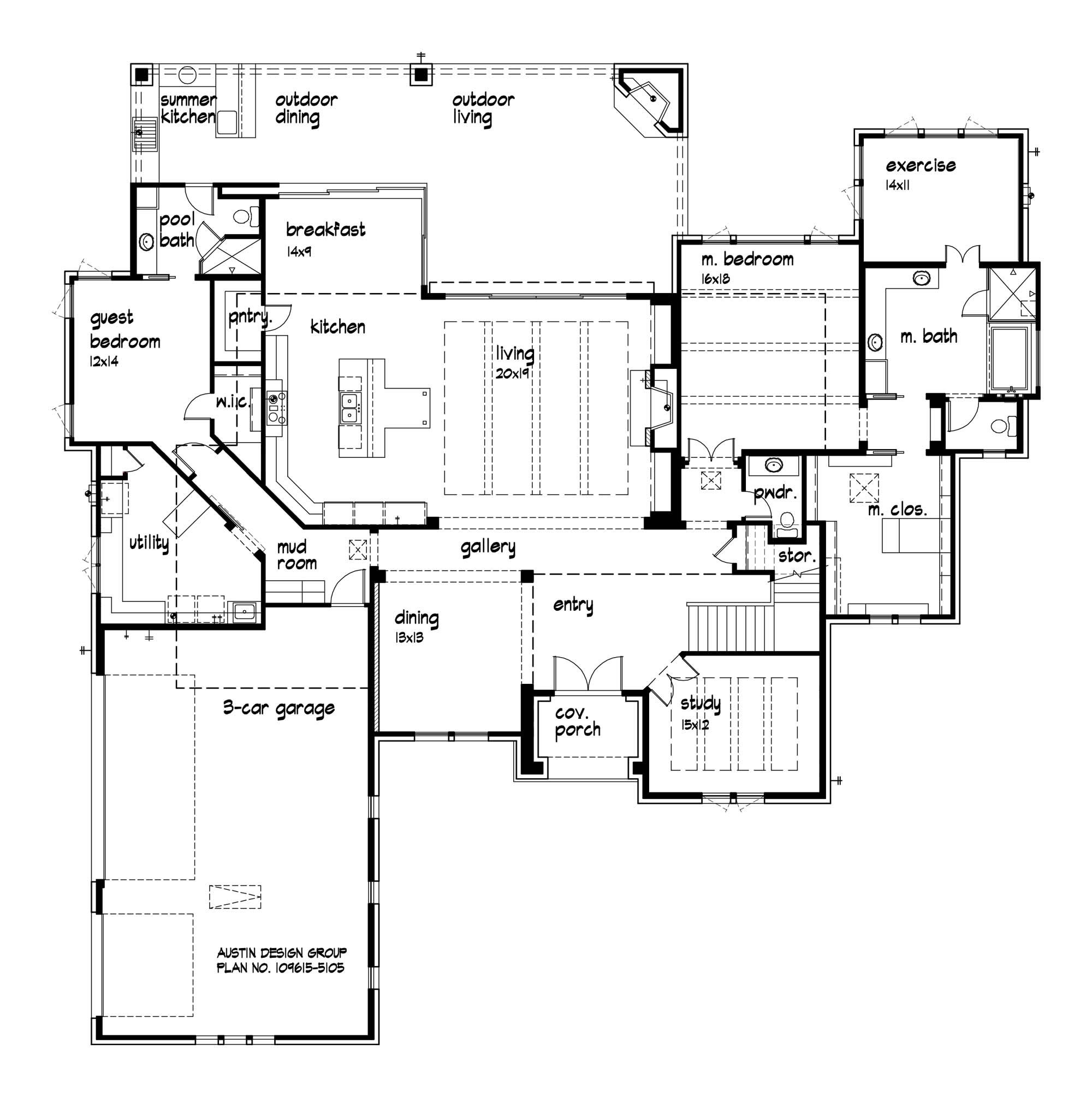Foxborough Hill Home Plan – 5-Bed Country Estate with Basement, image size:2000x2010