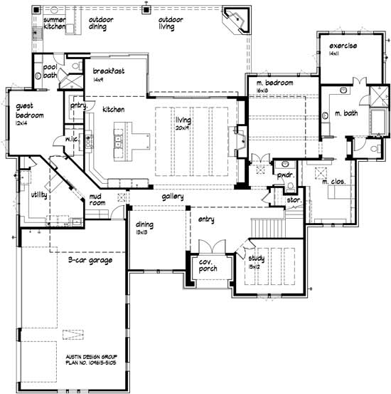 5105 Texas Hill Country Modern Floorplan 1st Floor Thumbnail