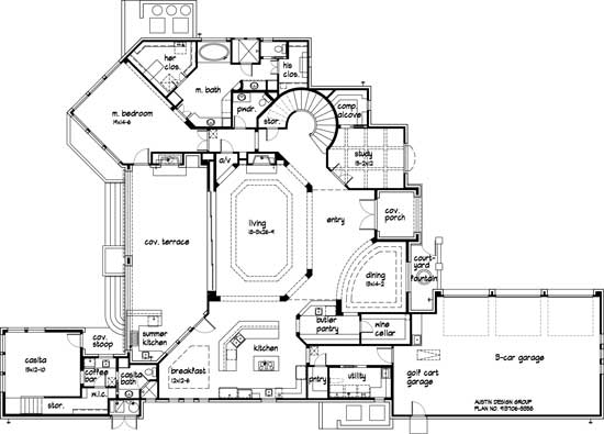 5358 Hill Country Contemporary Floorplan 1st Floor Thumbnail