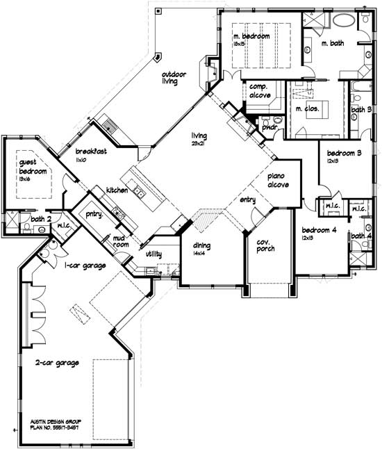 3457 Hill Country Contemporary Floorplan 1st Floor THUMB