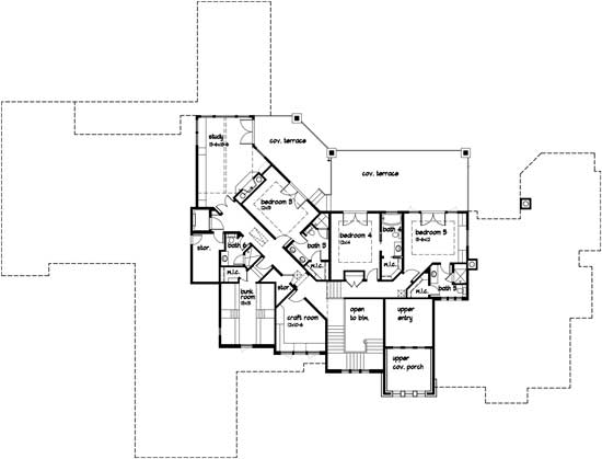 8518 Texas Hill Country Lakehouse Floorplan 2nd Floor Thumb