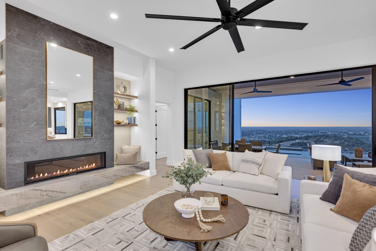 Living room view of Hilltop Haven by Sterling Custom Home